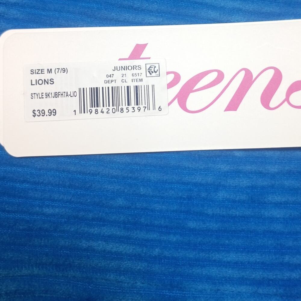 NWT Teens Apparel Detroit Lions Blue Velour Hoodie Medium - Picture 2 of 7